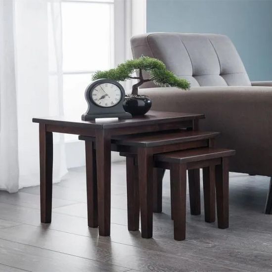 Cleo Mahogany Nest of 3 Tables