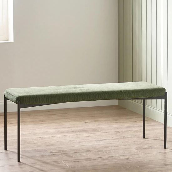 Leonie Green Fabric Dining Bench