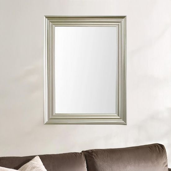 Tokyo Pewter Rectangular Small Wall Mirror - 65cm x 85cm