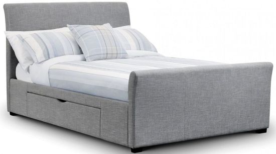Capri Light Grey Fabric Storage Bed - Sizes Available