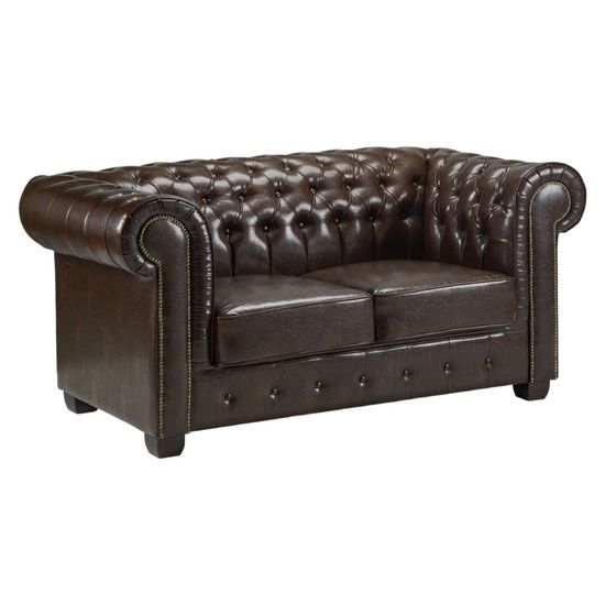 Chesterfield Antique Brown 2 Seater Sofa