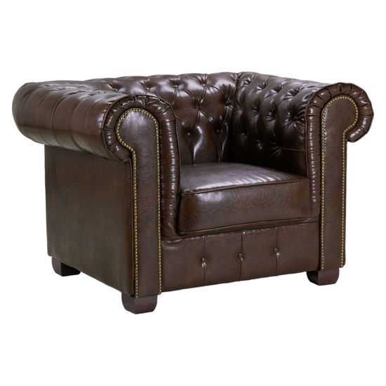 Chesterfield Antique Brown Armchair