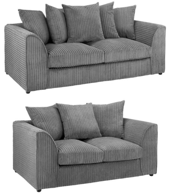 Harley Jumbo Grey 3+2 Seater Sofa