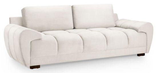 Azzuro Cream Velvet Fabric 3 Seater Sofa