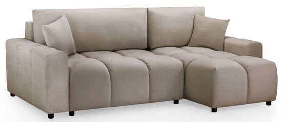Luki Mocha Fabric Right Hand Facing Corner Sofabed with Storage