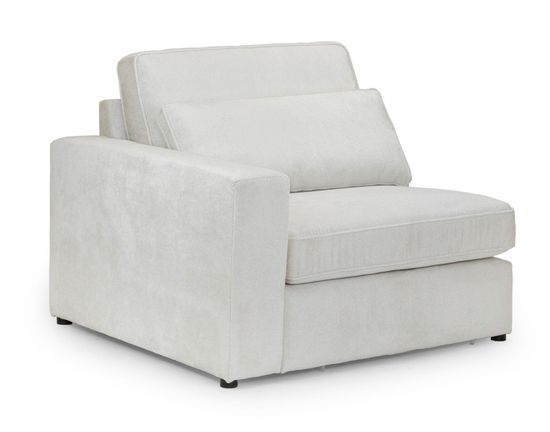 Kiana Ivory Fabric Left Hand Facing Modular Arm Chair