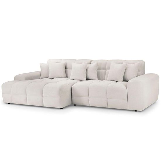 Jacob Cream Fabric Corner Sofa - LHF