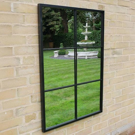 Black Metal Garden Mirror