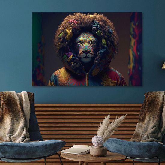 Lion Tempered Glass Wall Art