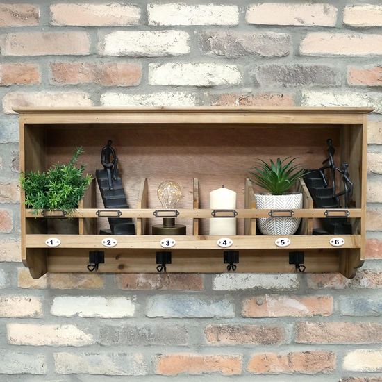 Dutch Wooden Wall Unit with Hooks