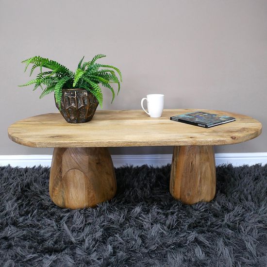 Dutch Mango Wood Oval Coffee Table