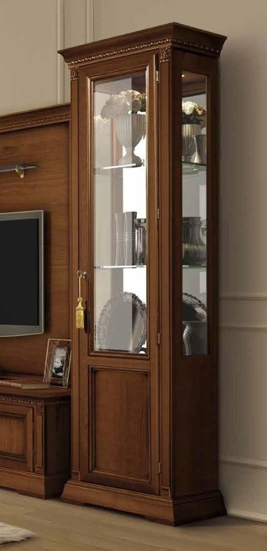 Camel Treviso Cherry Wood Italian 1 Door Display Cabinet - RHF