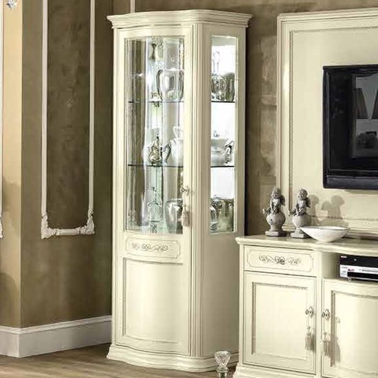 Camel Torriani Ivory Italian 1 Door Display Cabinet - LHF