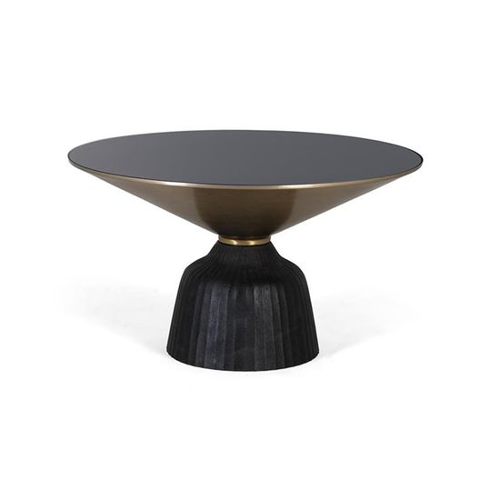 Brecon Black Glass Round Coffee Table