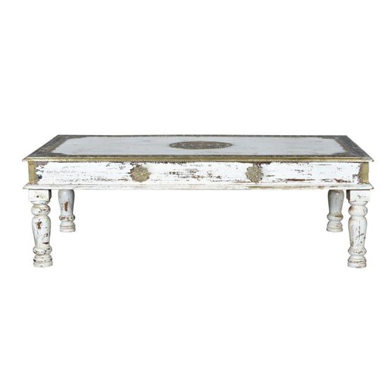 Solesia White Mango Wood Coffee Table