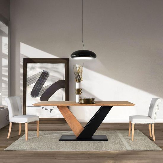 Brescia Acacia Wood 8 Seater Pedestal Dining Table - 200cm