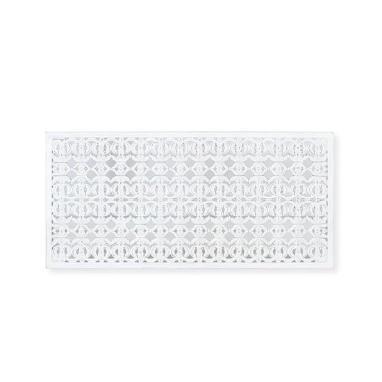 Khristich White Carved Wood Headboard - 165cm