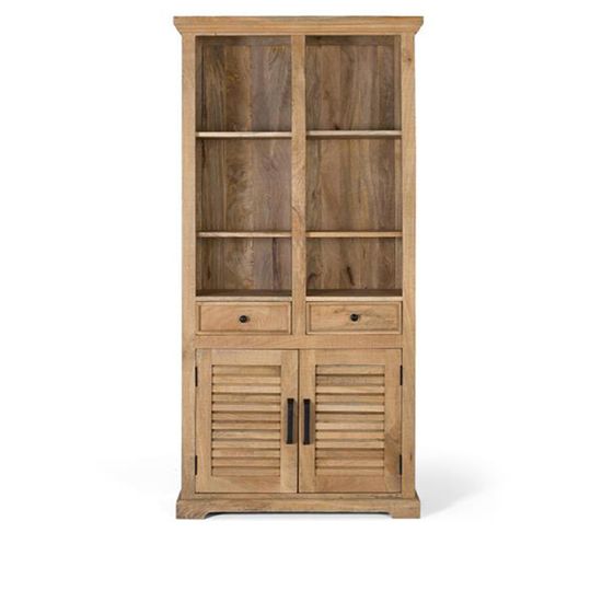Jaylene Lovered Mango Wood Bookcase with Cupboard