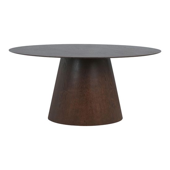 Bolton Dark Wood 6 Seater Oval Pedestal Dining Table - 160cm