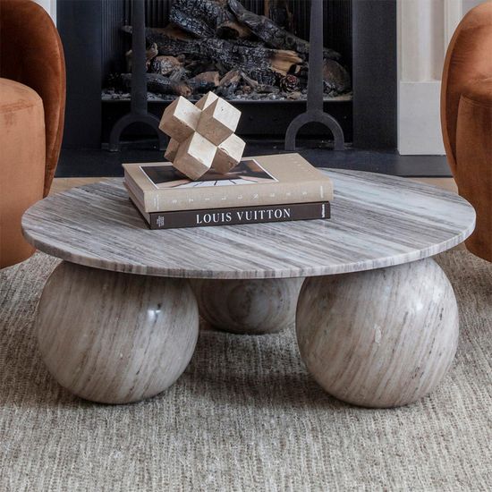 Libra Salento Grey Marble Round Coffee Table