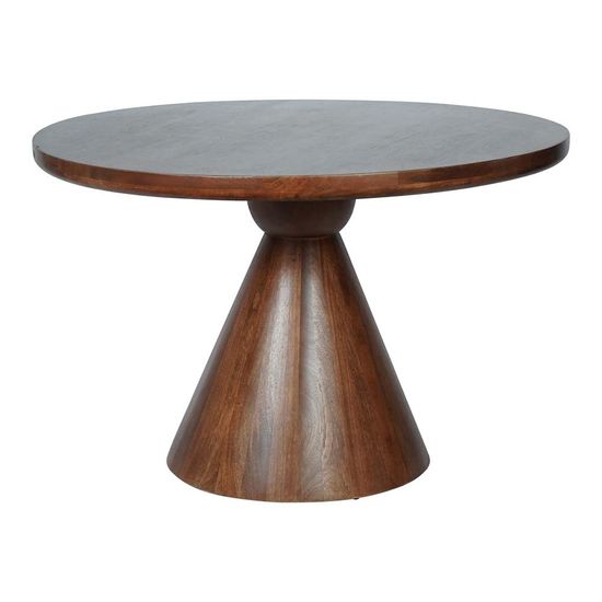 Libra Monterey Dark Wood 4 Seater Round Pedestal Dining Table - 116.5cm