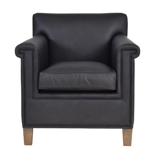 Libra Lytham Black Leather Armchair