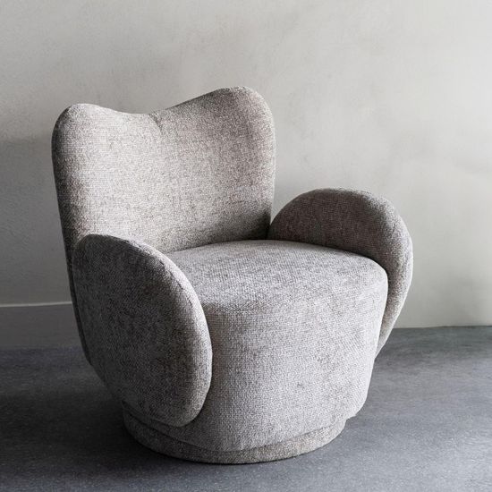 Libra Bingham Taupe Fabric Swivel Armchair