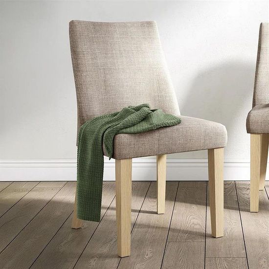 2 x Luna Beige Fabric Dining Chair