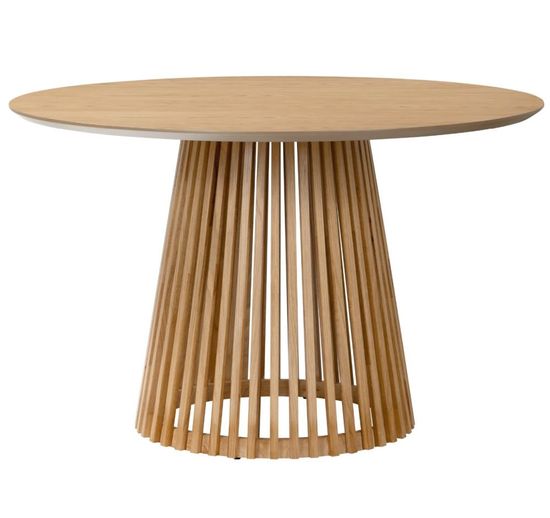 Soho Oak 4 Seater Round Dining Table with Slatted Base - 120cm
