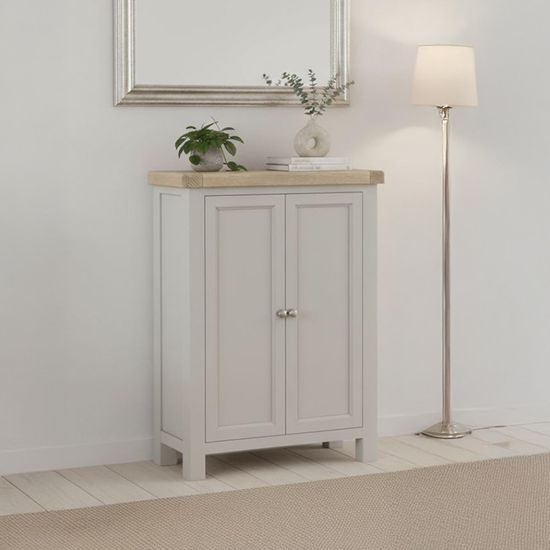 Salcombe Grey Oak 2 Door Shoe Cabinet