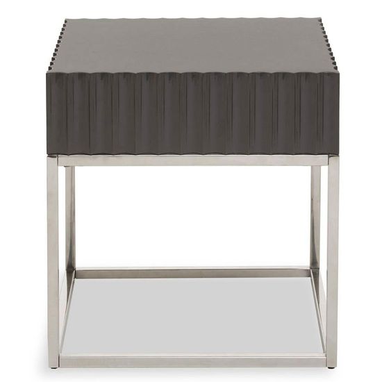 Genoa Grey High Gloss Square Side Table