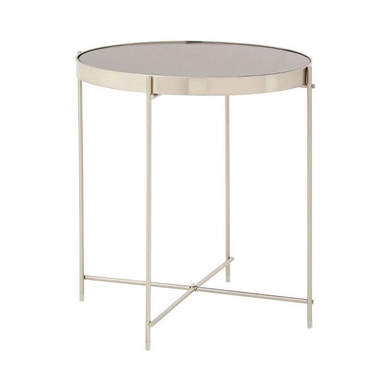 Allure Grey Mirrored Round Side Table