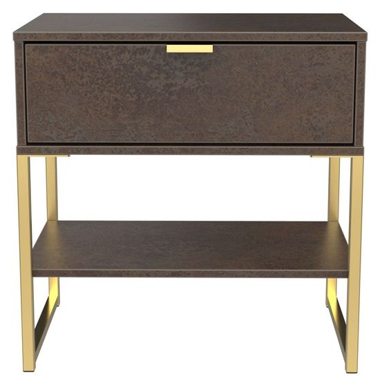 Diego Copper Gold 1 Drawer Bedside Table