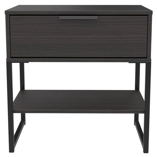 Diego Black 1 Drawer Bedside Table