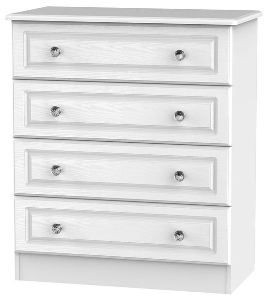 Crystal White 4 Drawer Chest