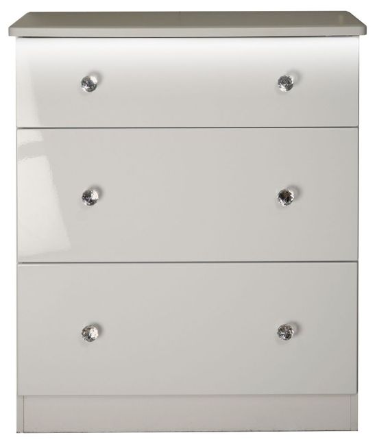 Lumiere Cashmere Gloss 3 Drawer Deep Chest