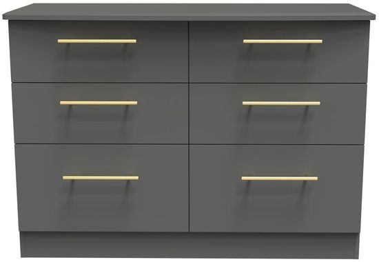 Haworth Grey 6 Drawer Midi Chest