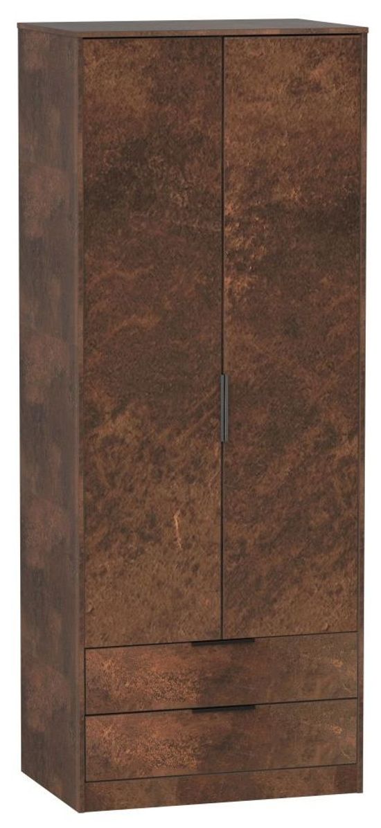 Diego Copper 2 Drawer Tall Wardrobe