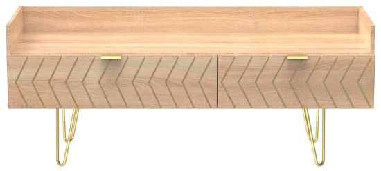 Jigsaw Oak Effect 130cm TV Unit with Gold Hairpin Legs