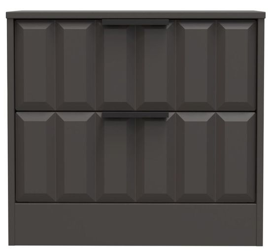 New York Graphite 2 Drawer Bedside Cabinet
