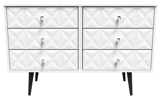 Pixel White 6 Drawer Midi Chest