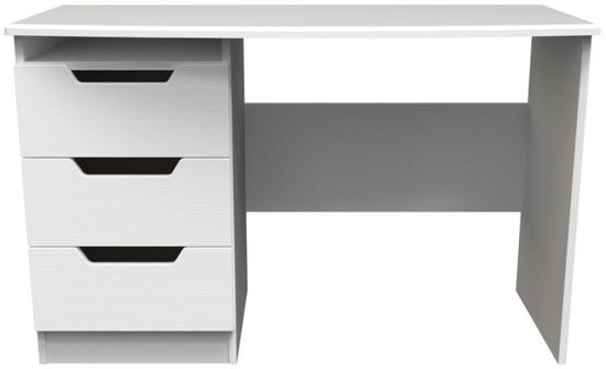 Bella White Ash 3 Drawer Desk