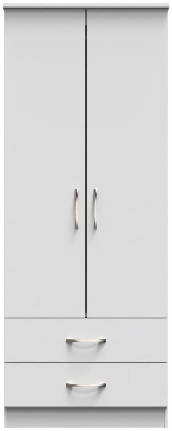 Eve Grey 2 Door 2 Drawer Double Tall Wardrobe