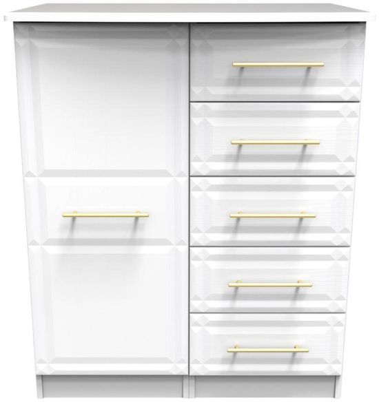 Faye White 1 Door Midi Wardrobe