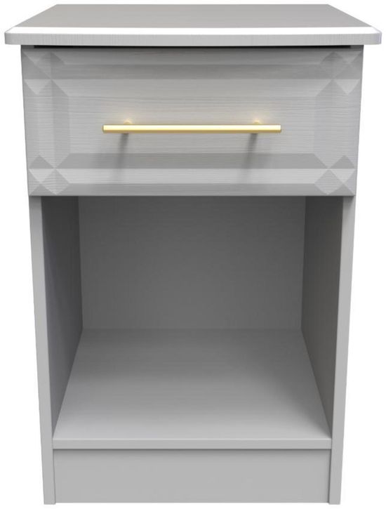 Faye Grey Ash 1 Drawer Bedside Cabinet