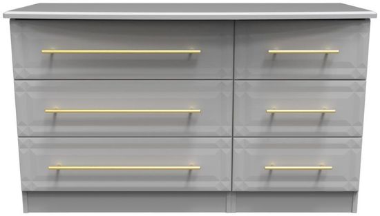 Faye Grey 6 Drawer Midi Chest