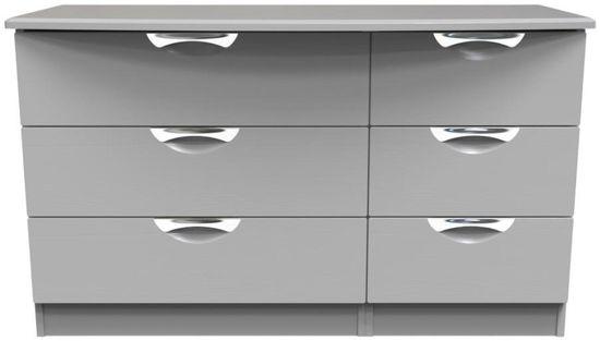 Flora Grey Ash 6 Drawer Midi Dresser