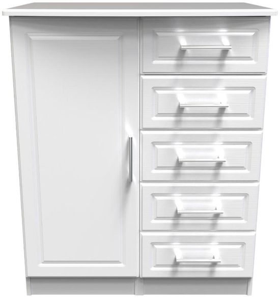 Gina White 1 Door Midi Wardrobe
