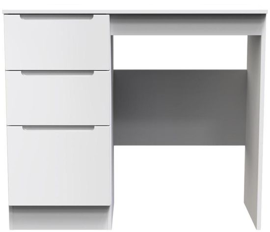 Milan White Gloss 3 Drawer Single Dressing Table