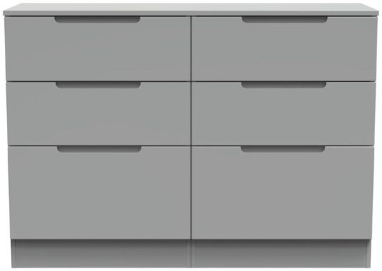 Milan Grey 6 Drawer Midi Chest